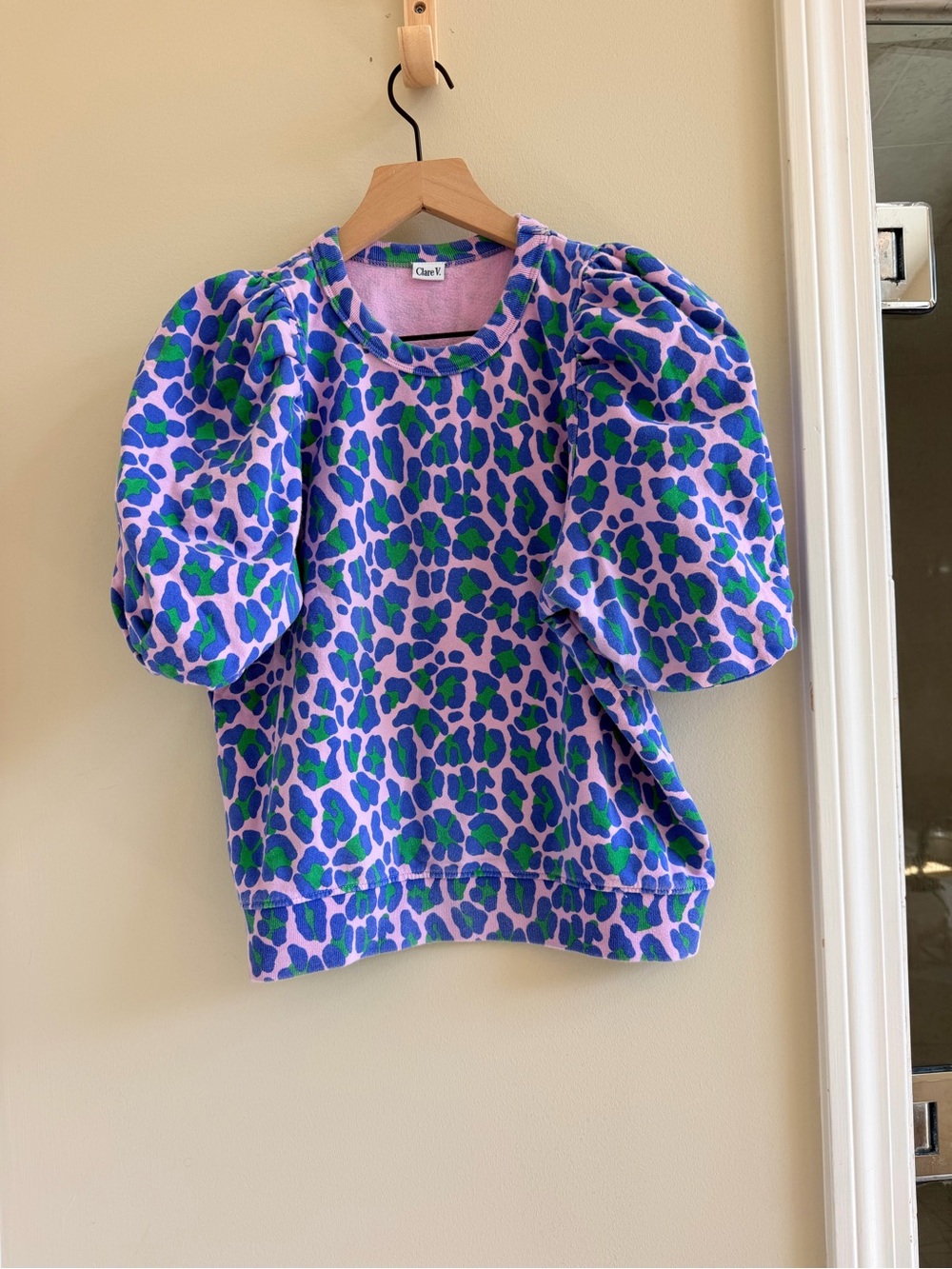 Clare V Puff Sleeve Sweatshirt - Lavender Jag original $135